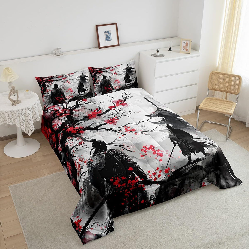 Japanese Samurai Comforter Set Queen Size Boys Girls
