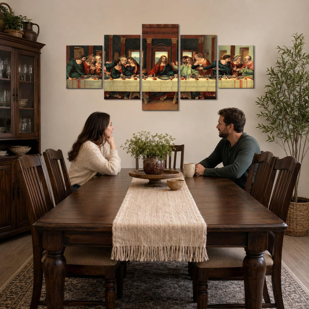 5 Piece Last Supper Wall Decor Leonardo Da Vinci Christian Jesus Wall Art