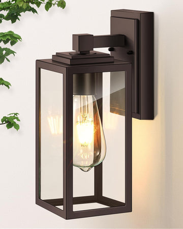 Outdoor Wall Lights Wall Mount, Brown Porch Lights Lantern, Oil Rubbed Bronze Weather Resistant Outdoor Sconce Lights for House, Patio, Doorway, ORB A123-B0CDGPL5CY