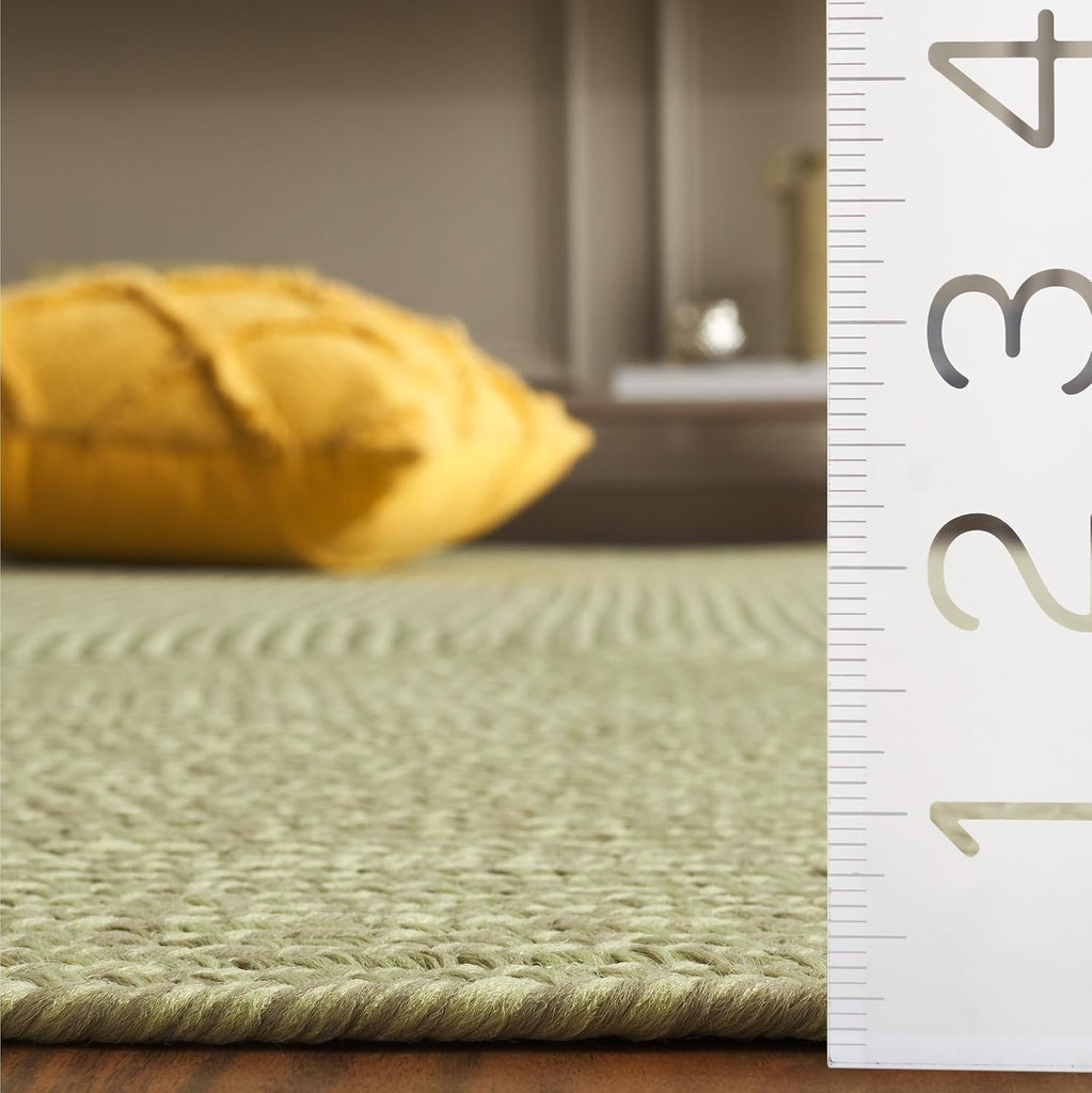 Braided Indoor/Outdoor Washable Oval Rug 4x6, Sage BRD317W