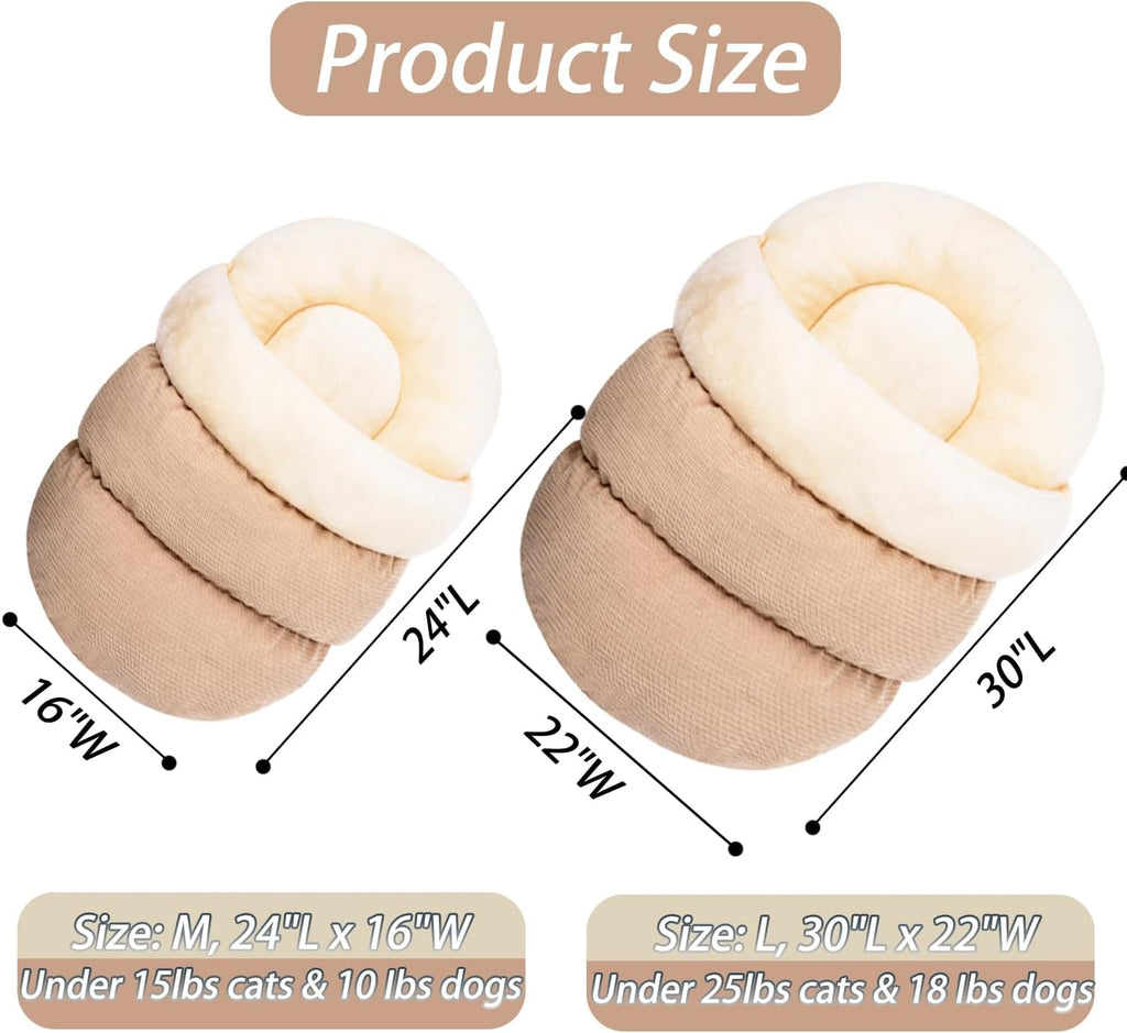 Bed for Dog and Cat, Pet Bed, Ultra Soft Cute Plush Slipper Cat Cave Bed, Anti Slip Warm Pet House Nest