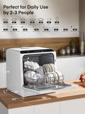 Countertop Dishwasher with Delay Start, No Hookup Needed, 5+1 Wash Programs, 360° Dual Spray, 167° High-Temp Wash