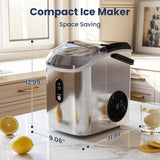 Nugget Ice Makers Countertop with Auto-Cleaning, 35lbs/Day, Portable Sonic Ice Machine with Handle, Basket and Scoop