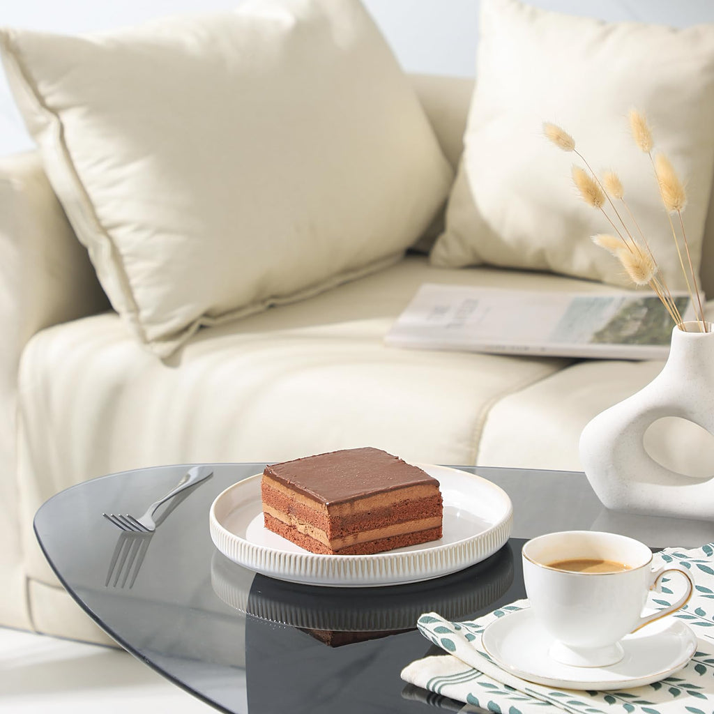 Ceramic Dinnerware Sets for 6, Round Reactive Glaze Porcelain Plates and Bowls Sets, Scratch Resistant Modern Dishes