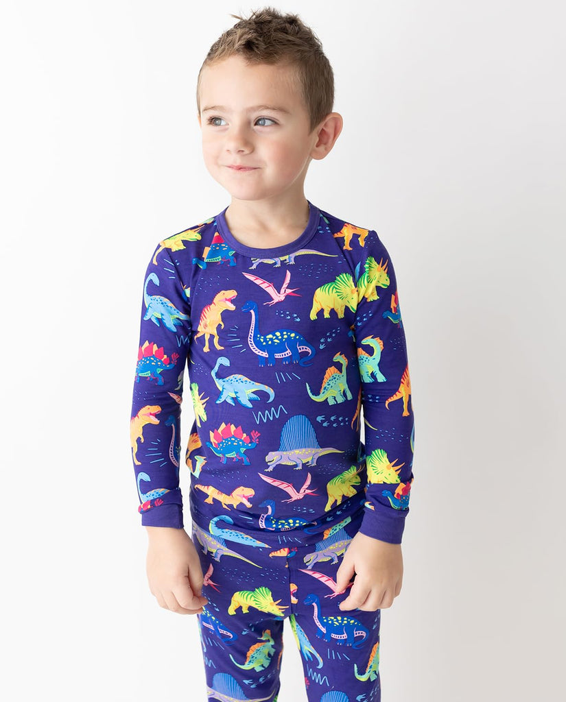 Bamboo Viscose Toddler Kids Pajamas Set, Long Sleeve Boys