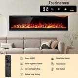 Electric Fireplace Inserts, Ultra Thin Wall Mounted Fireplace with Remote Control, Multicolor Realistic Flame