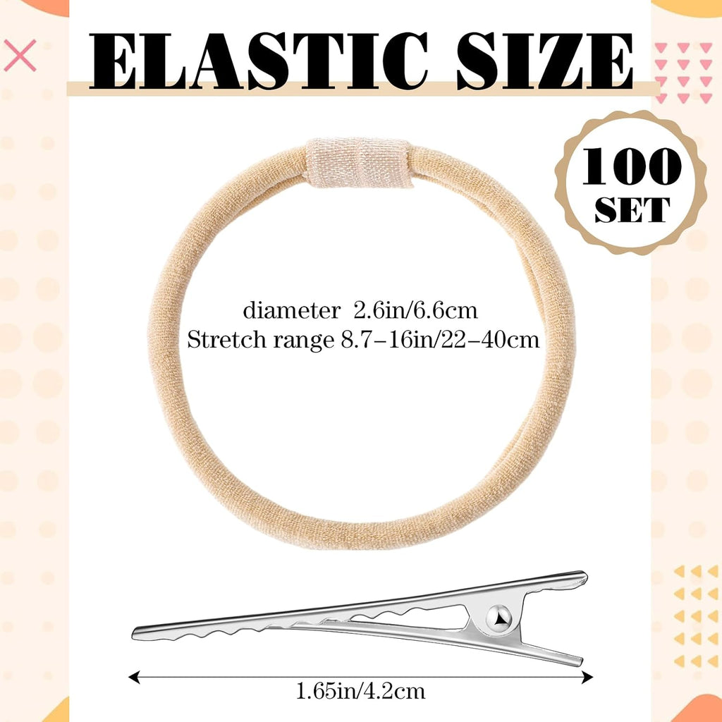 200 Pcs Nylon Headbands for Baby Girls and Hair Clips