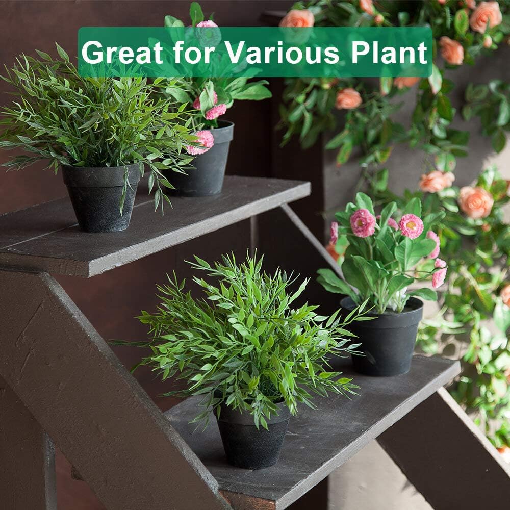 4 Inch Black Terracotta & Clay Pots with Saucer, 6 Pack