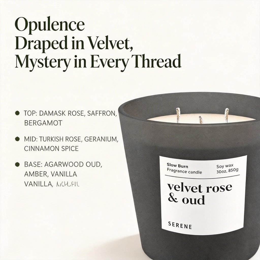 Velvet Rose & Oud Scented Candle, 30oz 3-Wick Large Jar