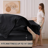Queen Comforter Set Black - Bed in a Bag Queen 7 Pieces, Soft Bedding Set for All Seasons