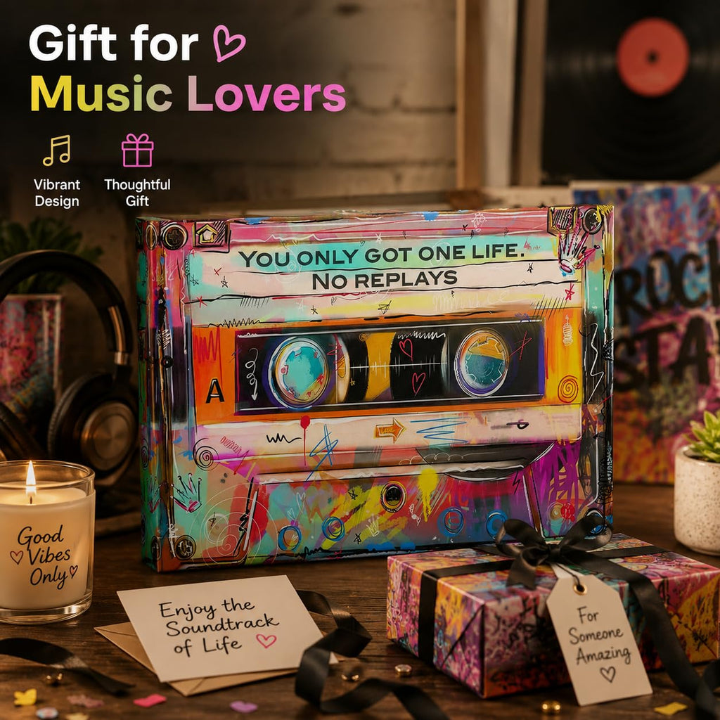 Colorful Graffiti Cassette Tape Motivational Wall, You Only Got One Life Inspirational Canvas Prints, Pop Street