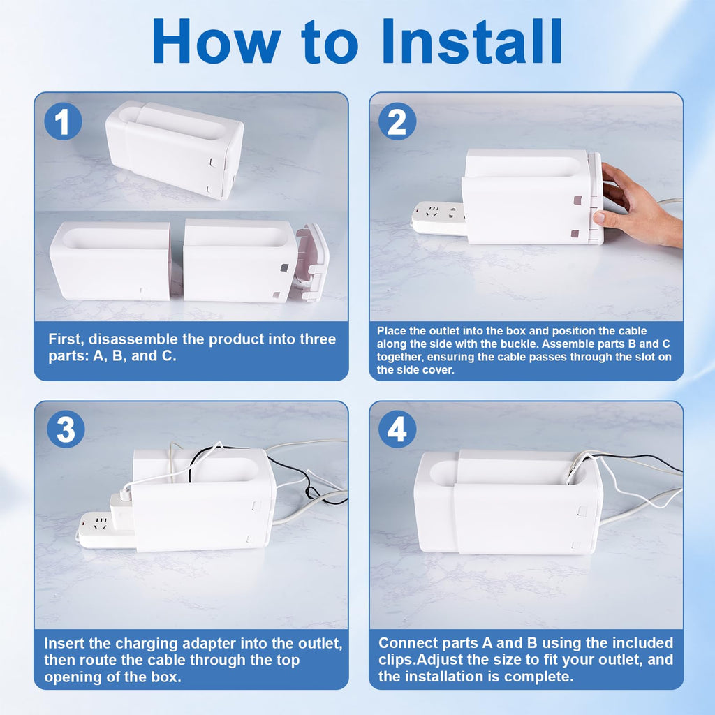 2-Pack Power Strip Cover Box, Baby Proof Surge Protector Cover