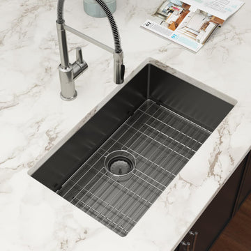 30 Inch Black Undermount 16 Gauge Stainless Steel