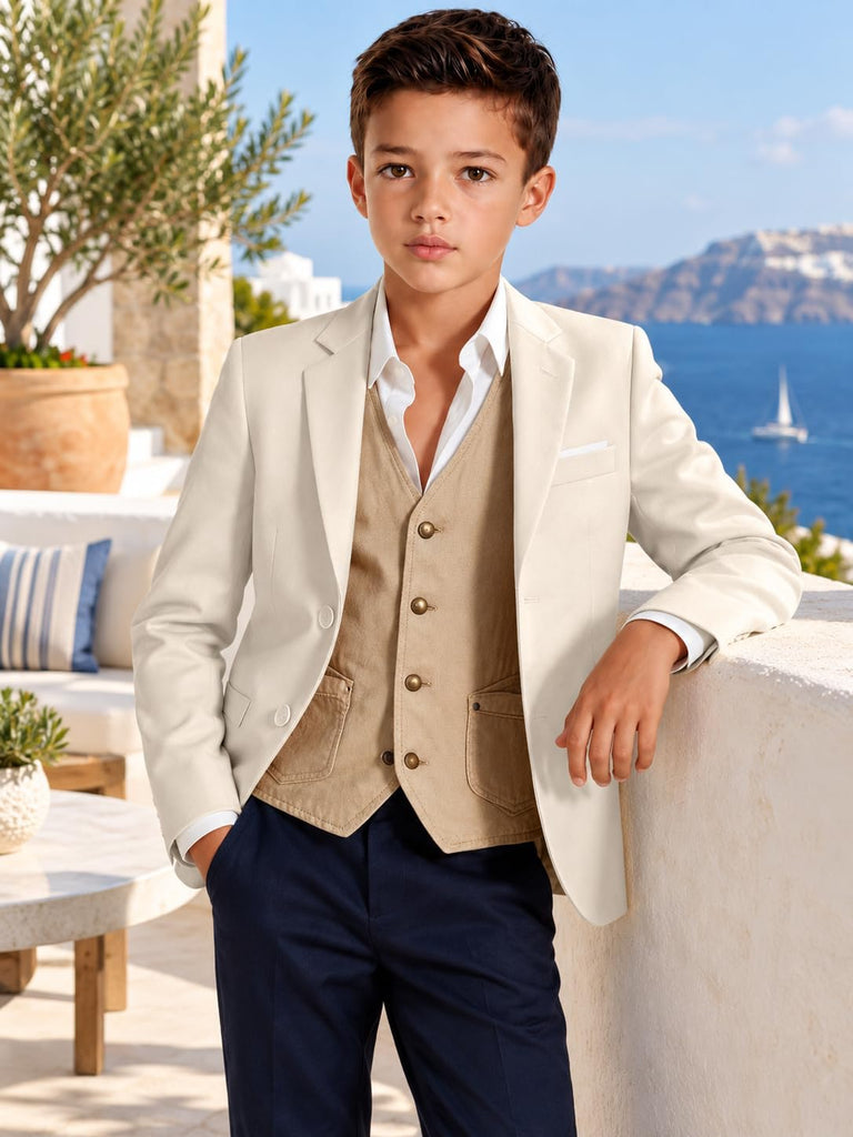 Boys Blazer 2 Buttons Kids Casual Sport Coat for Formal Prom Graduation