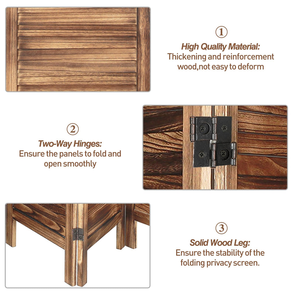 8 Panel Room Dividers and Folding Privacy Screens, Wood Room Divider Screens and Panels, Wall Divider for Room