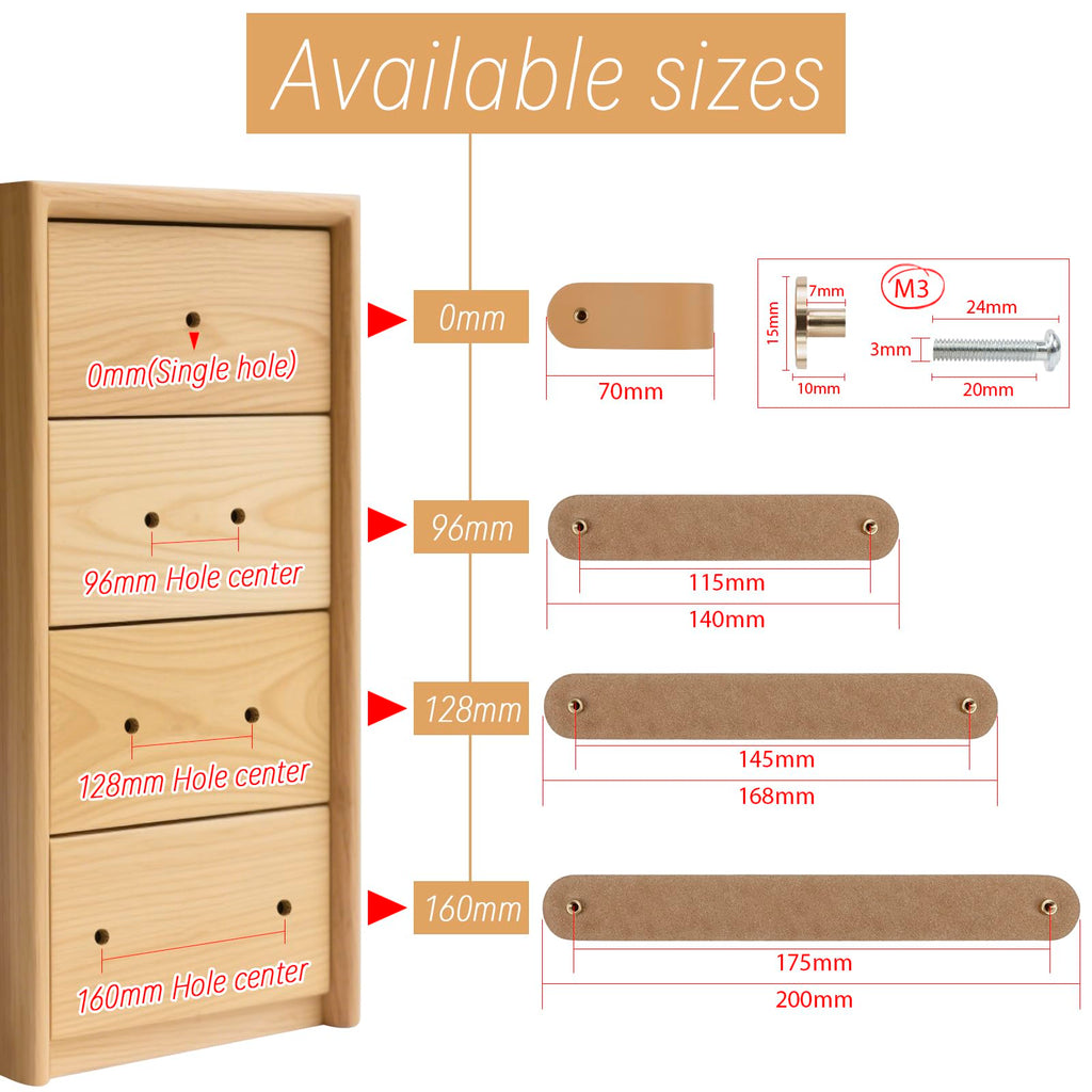 6 Pack Leather Drawer Pulls 6.3 Inch Cabinet Handles with Screws Faux Leather Dresser Knobs for Cabinets Drawers