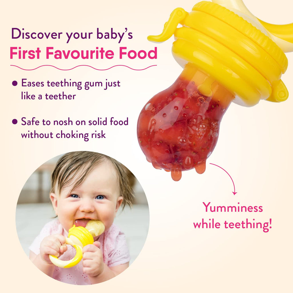 Baby Food Feeder/Fruit Feeder Pacifier Nibbler (2 Pack) - Infant Teething Toy Teether Weaning in Appetizing Colors