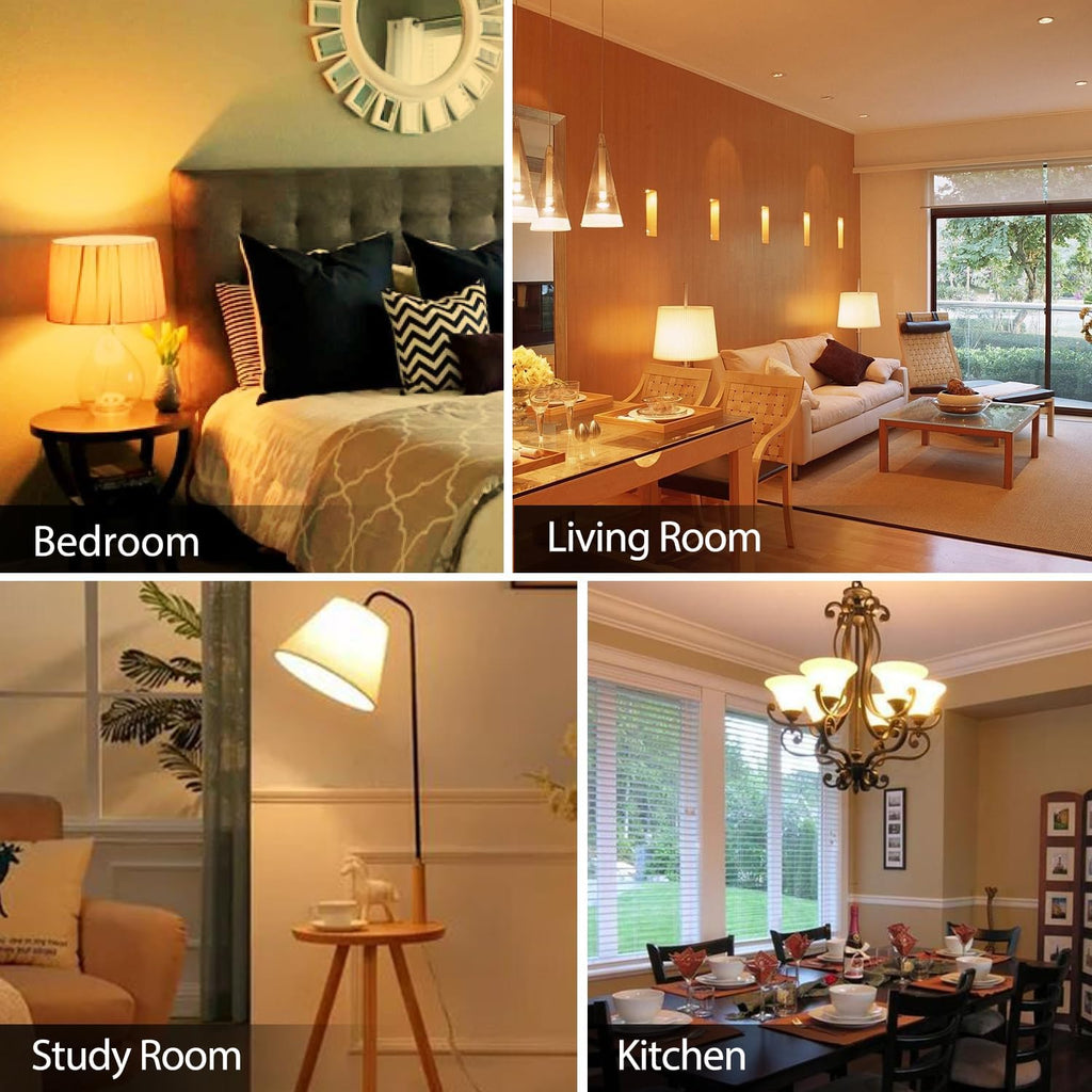 24 Pack A19 LED Light Bulbs Soft Warm White 2700K, 60 Watt Equivalent, Efficient 9W, E26 Standard Base, Non Dimmable