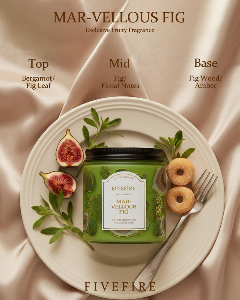 Fig Tree Odor Eliminating Candle, 13 oz, Natural Soy Wax, 2-Wick