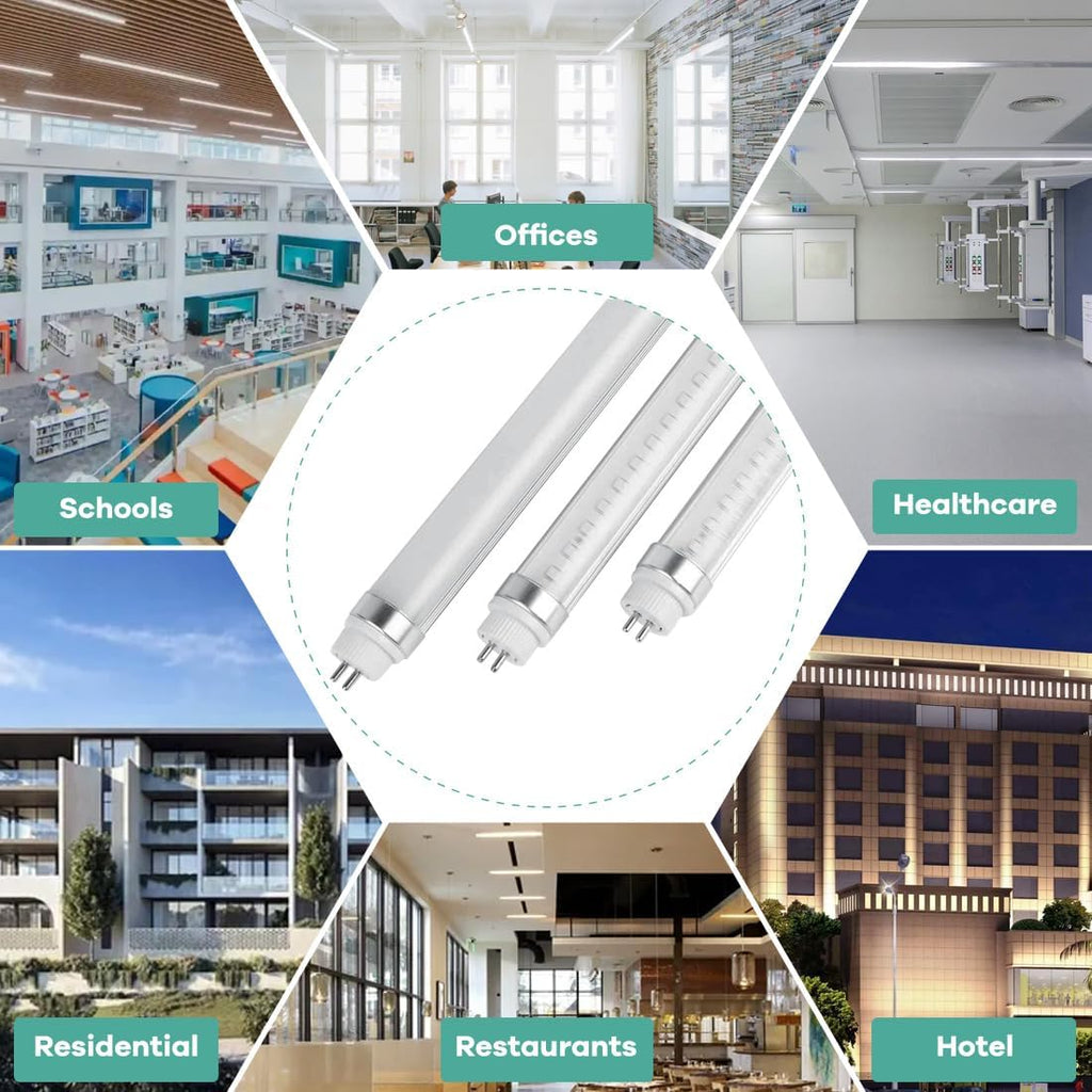 4FT T5 LED Tube Light, 24W, 5000K, Ballast Bypass, 25 Pack