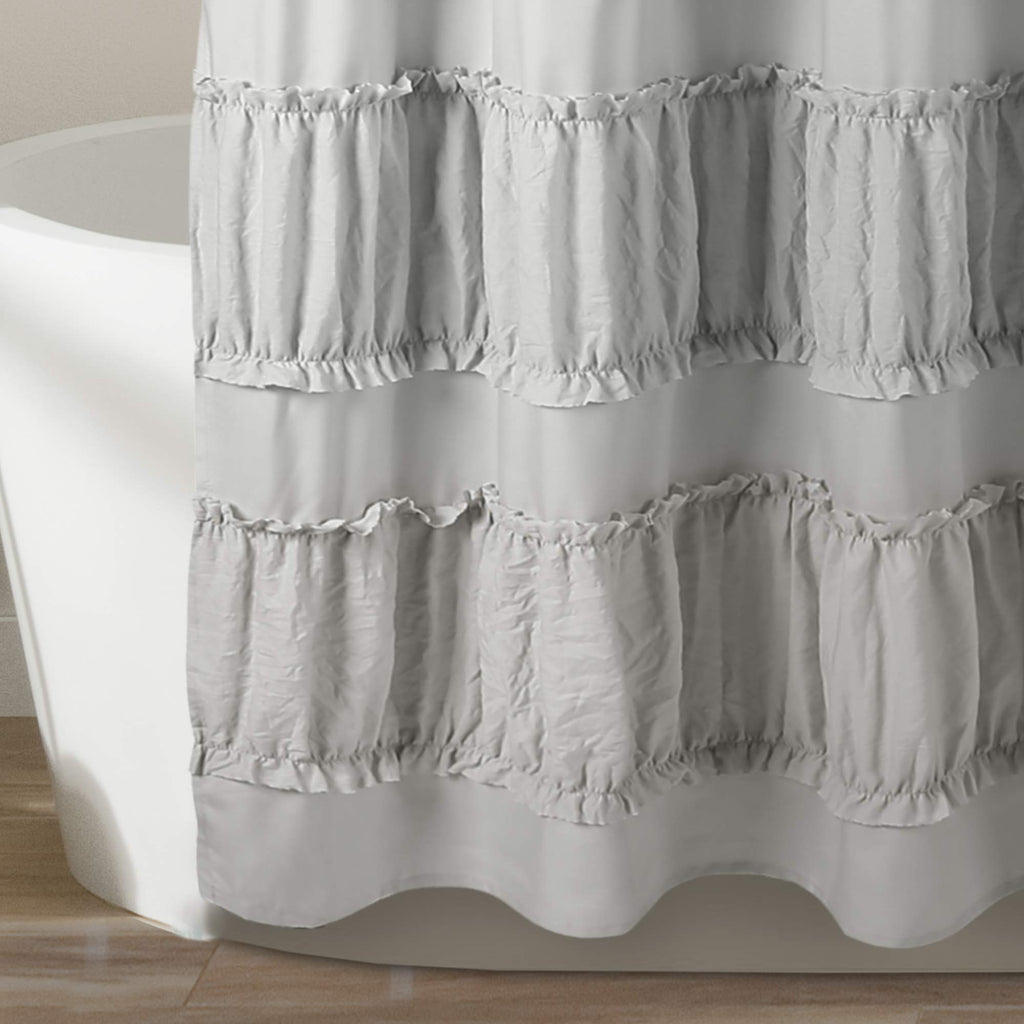 Nova Ruffle, 72" x 72", Gray