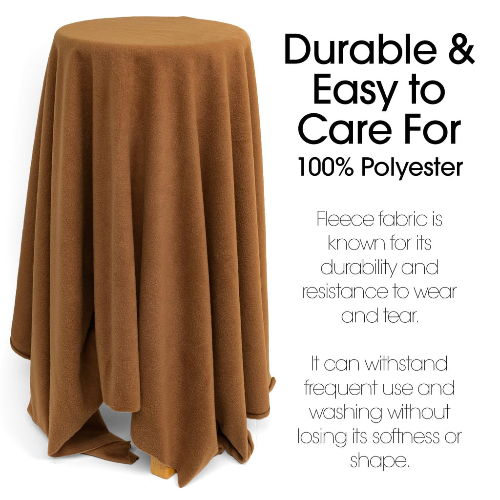 Textiles 1 Yard Bolt Dark Camel Solid Fleece Fabric