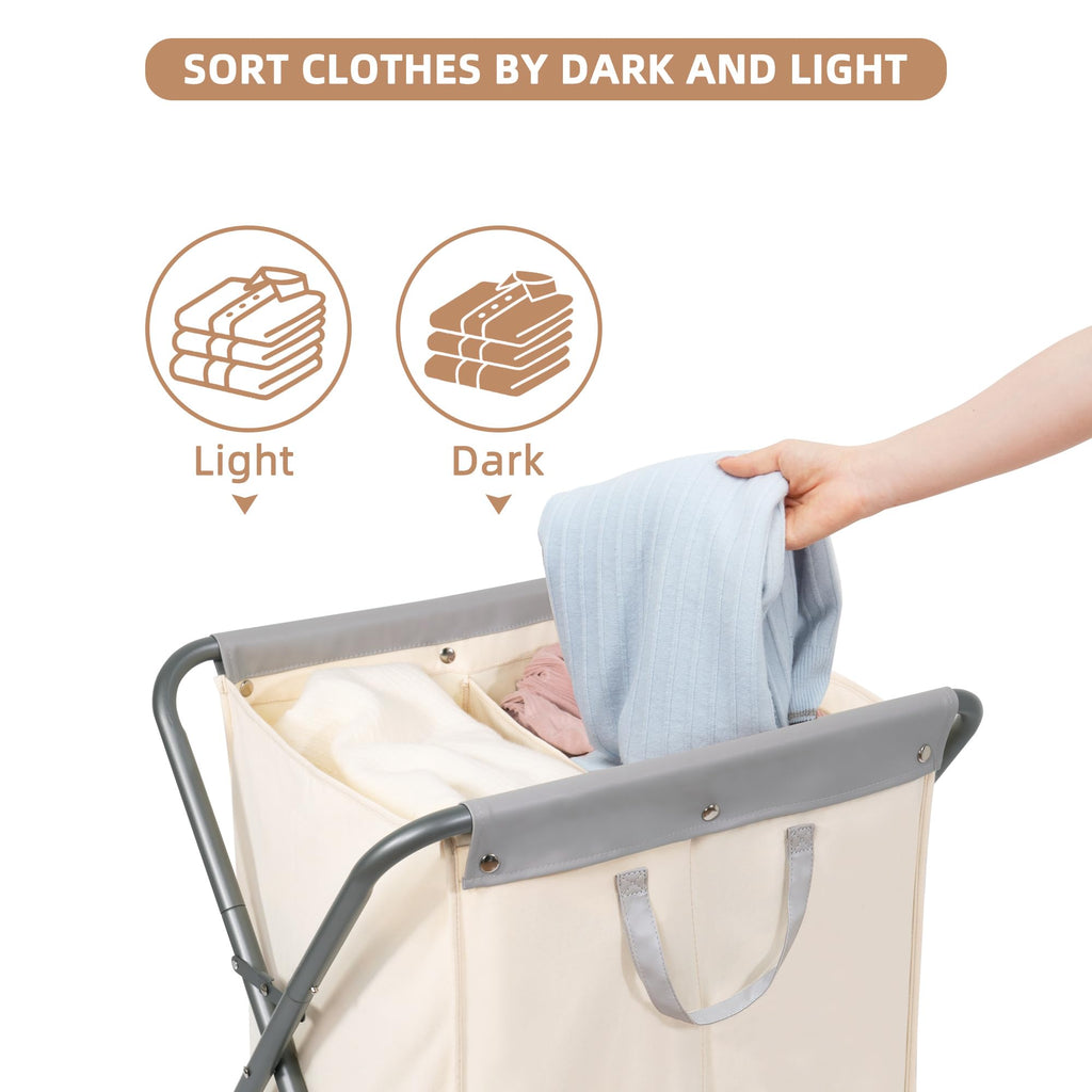 125L Collapsible Laundry Hamper with Wheels, Rolling Laundry Basket, Heavy Duty Cloth Sorter with Removable Bag