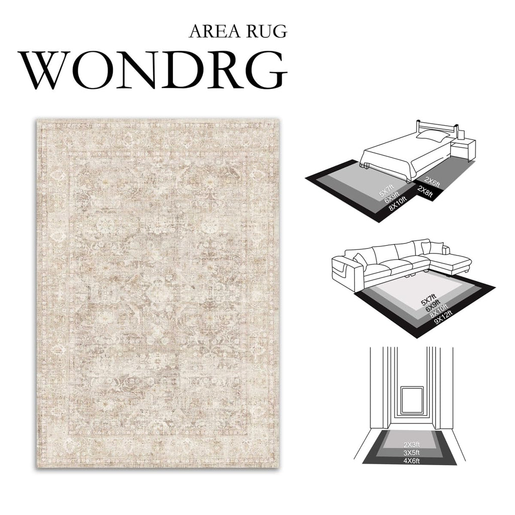 2x10 Beige Neutral Kitchen Hallway Runner Rug