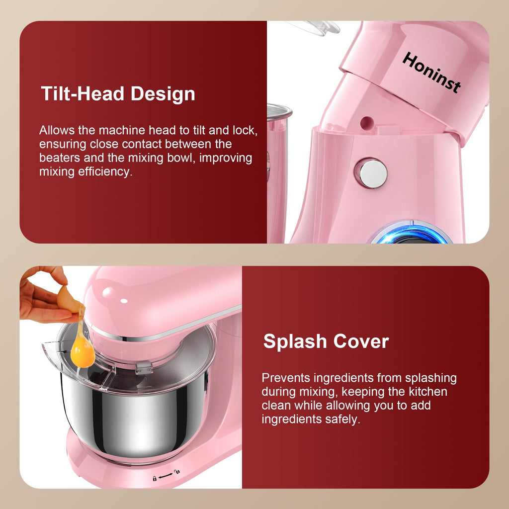 4QT Electric Stand Mixer, 10-Speed Tilt-Head Compact Kitchen Mixer