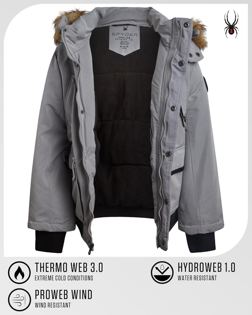 Boys Winter Coat - Heavyweight Insulated Water Resistant Ski Parka