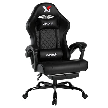 Gaming Chair for Adults with Pocket Spring Cushion, Ergonomic High Back Computer Chair with Footrest and Lumbar