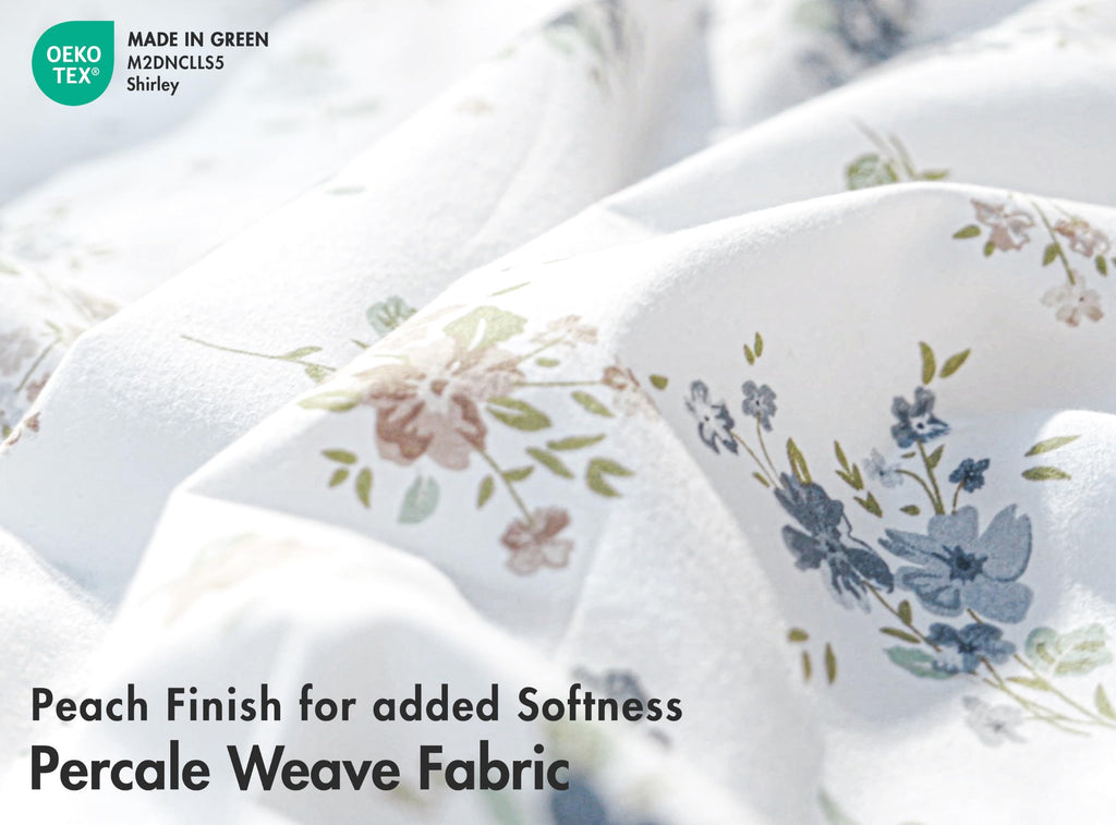 100% Organic Cotton Sheets, Percale Sheet Set, Halcyon