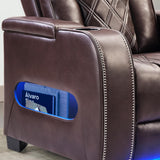 Electric Power Recliner Chair, PU Leather Home Theater Seating with Power Headrest