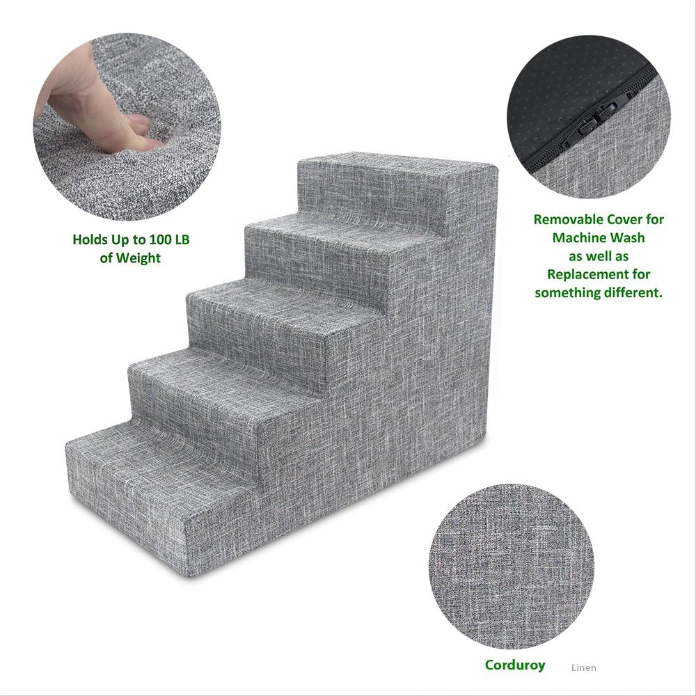 Pet Supplies Dog Stairs & Steps - Foam Steps for Small Dogs & Cats, Non-Slip Indoor Balanced Pet Step Support, Dog