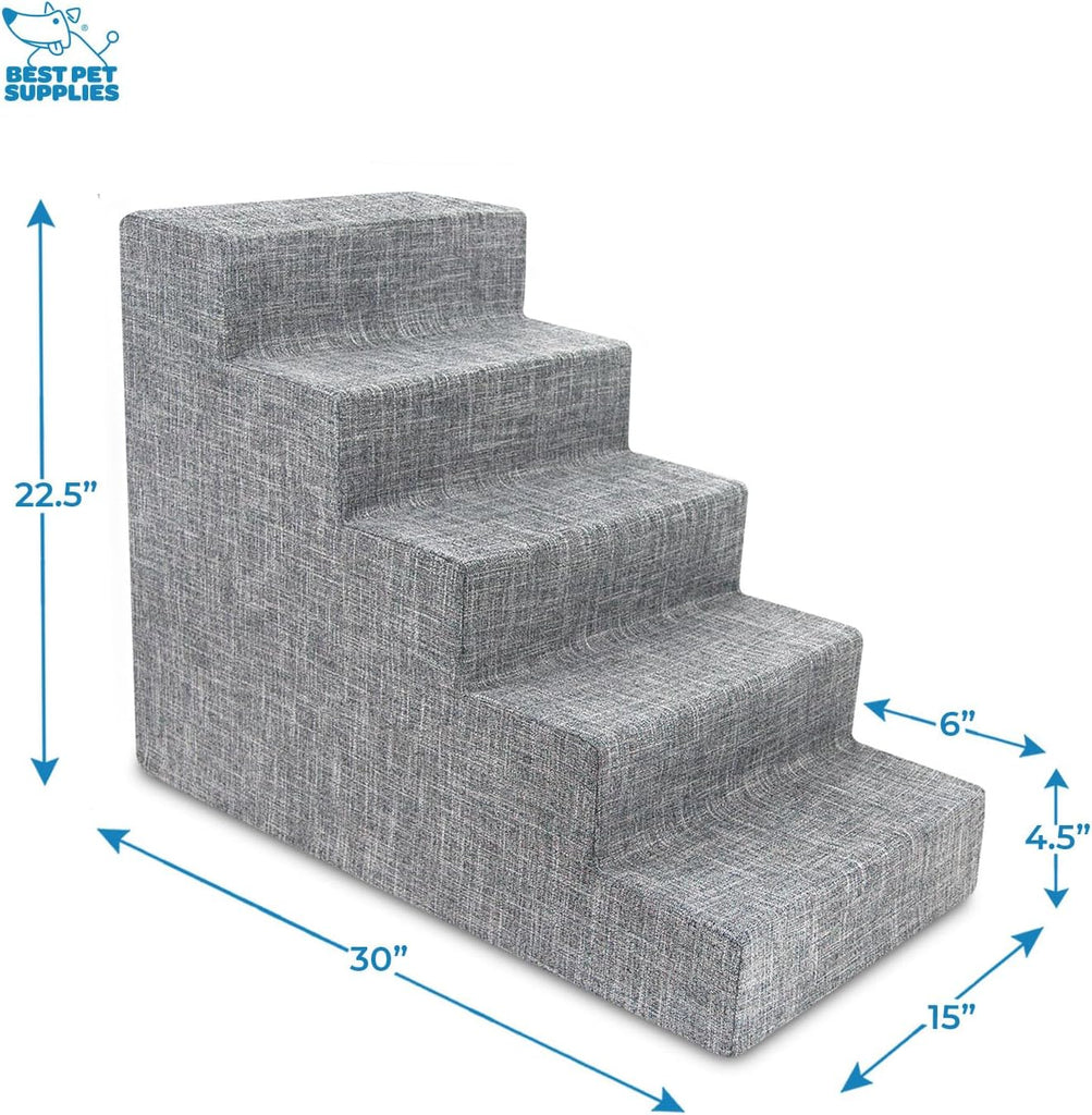 Pet Supplies Dog Stairs & Steps - Foam Steps for Small Dogs & Cats, Non-Slip Indoor Balanced Pet Step Support, Dog