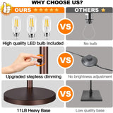 Dimmable Floor Lamp, 3 Lights Brown Arc Floor Lamp
