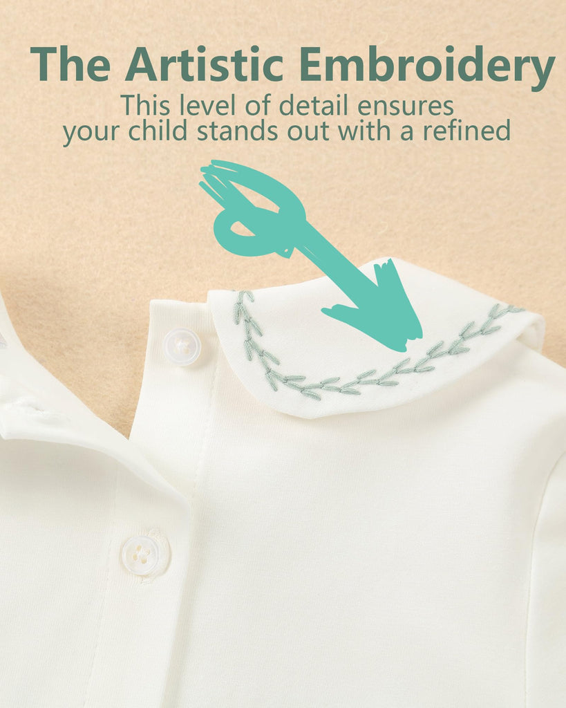 Baby Boy Piece Outfit Spanish Vintage Sage Green Peter Pan Collar