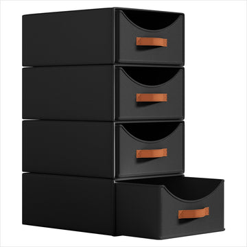 Closet Organizers and Storage - Large Stackable Storage Bins with Drawer, Fabric Bins for Organization, Collapsible