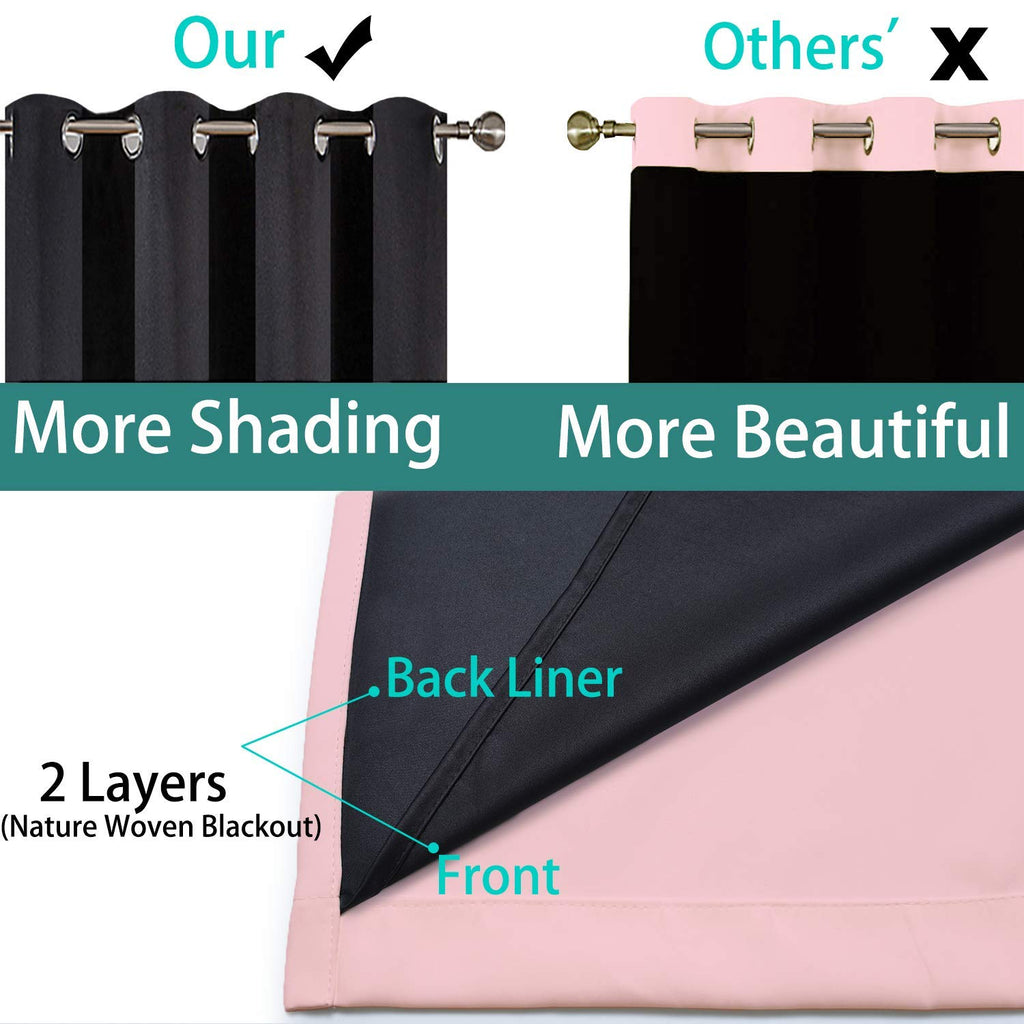 Pink 100% Blackout Curtains 84 Inches Long 52" Wide