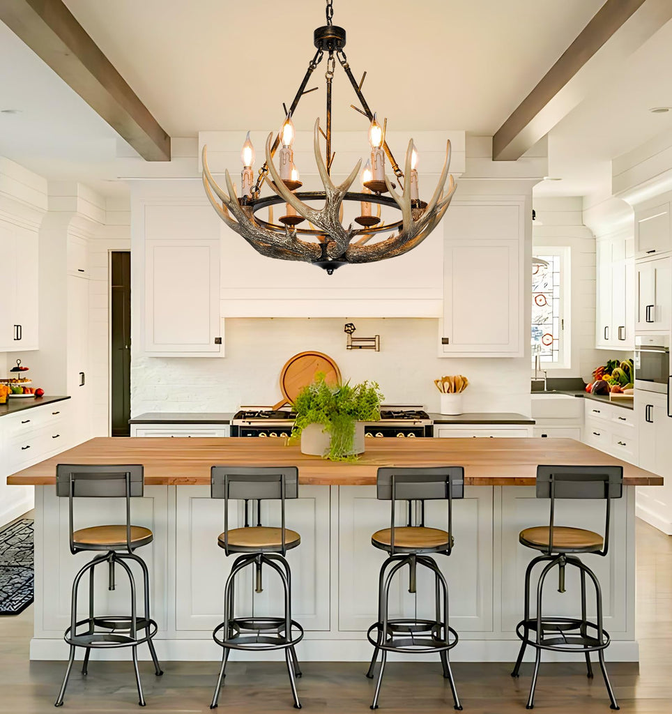 Rustic Antler Chandelier 6-Light