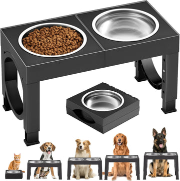 Elevated Dog Bowls Large Breed Raised Dogs Bowl Stand Large/Medium Sized Dog Stainless Steel Food Water Bowl Stands 5