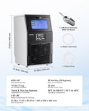 Commercial Ice Maker Machine, 80 lbs/24h with 12Lbs Storage, 32 Cubes per Cycle, Stainless Steel Freestanding &