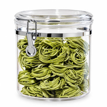 Jumbo Clear Canister with Clamp Lid, 150 oz - Airtight Food Storage Container, & Pantry Storage of Bulk, Dry Foods