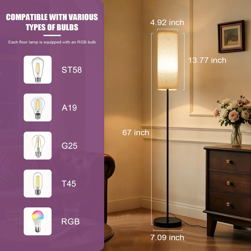 Floor Lamps Set of 2 - Colors Changing LED Standing Room Lights