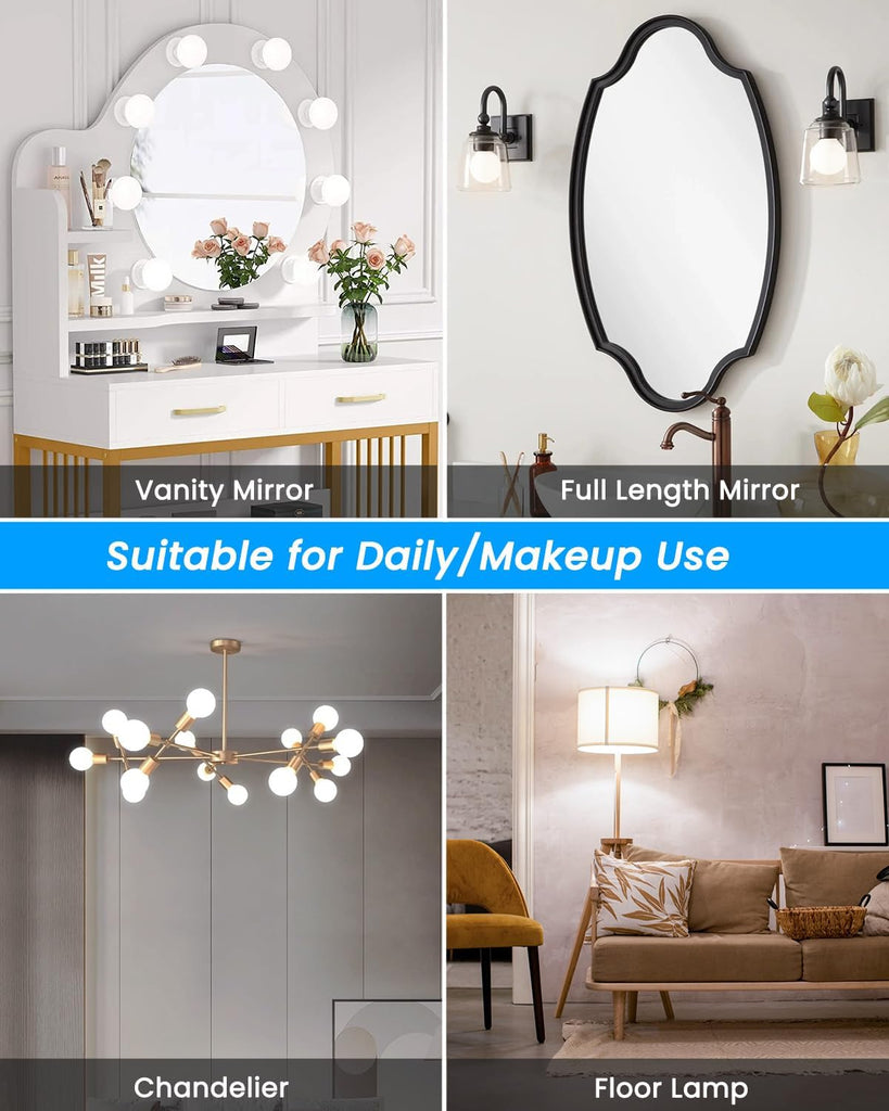 5W E26 LED Vanity Light Bulbs for Mirror Bedroom Kitchen Office, G25 E26 LED Edison Globe Light Bulbs Ultra