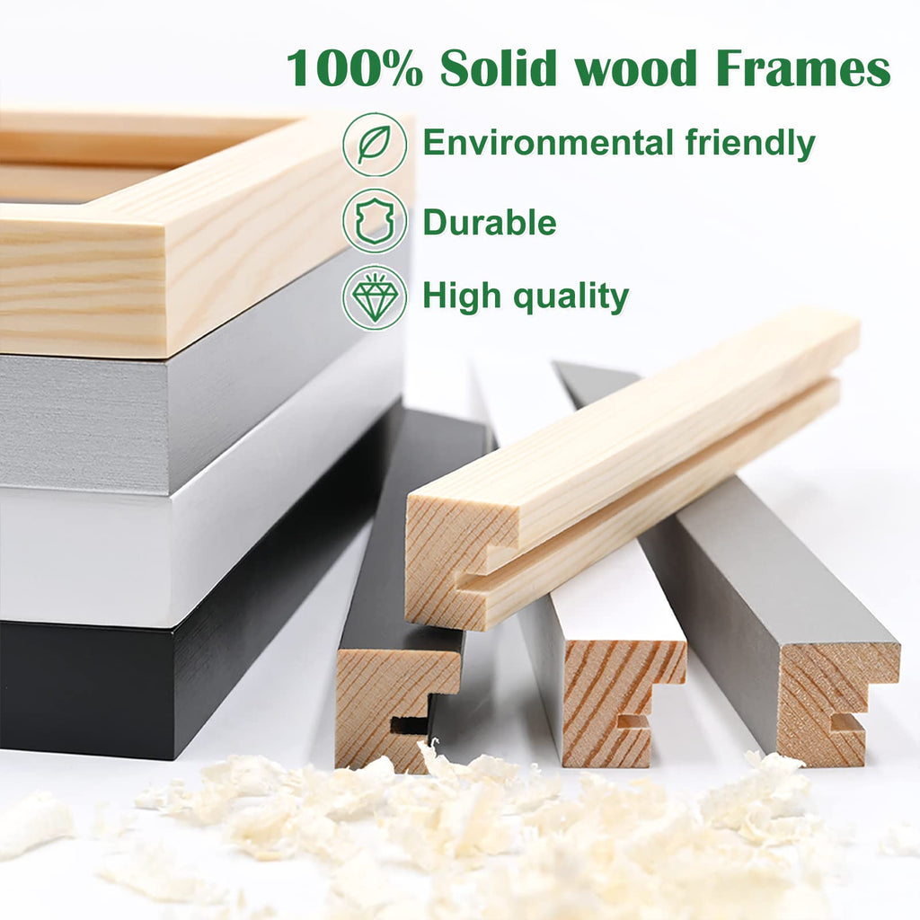 A3 Picture Frame Solid Wood Black Poster Frame Matted A4