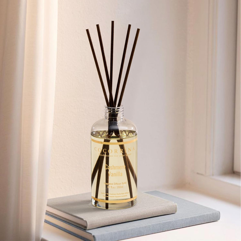 Reed Diffuser Refill - Cashmere Vanilla 6.7 Fl.oz Reed Diffuser Refill with 8 Sticks