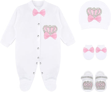 Baby Girl Newborn Jewels Layette 4 Piece Gift Set