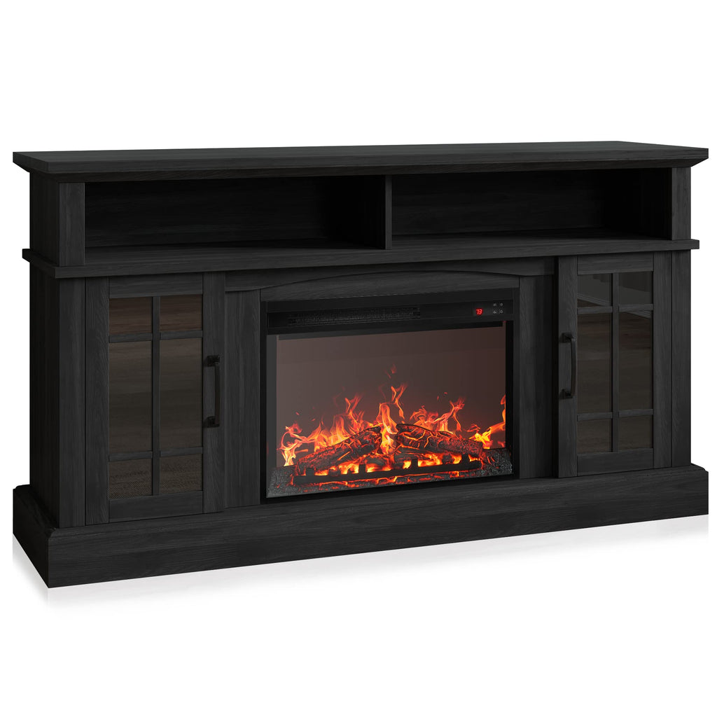 Astorga 58" TV Stand with 23" Electric Fireplace - Rustic Grey