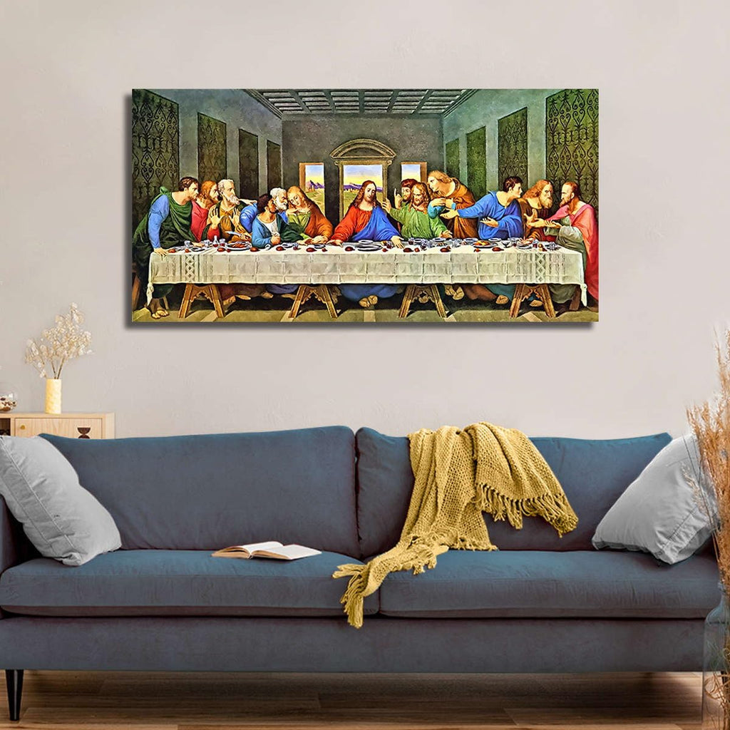 Leonardo Da Vinci Reproductions Last Supper Wall Decor Christian Canvas Art 10x20 inch